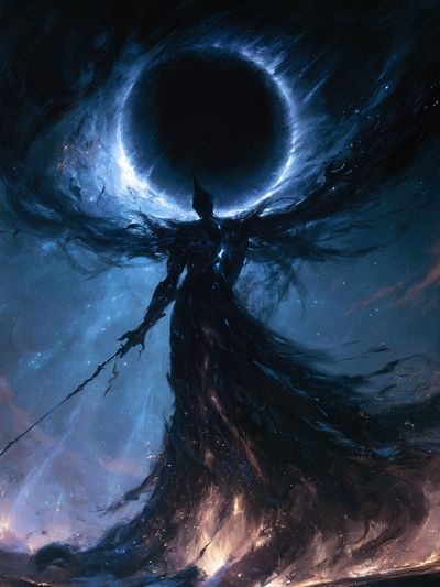 Dark Eclipse Warrior Fantasy Print. poster
