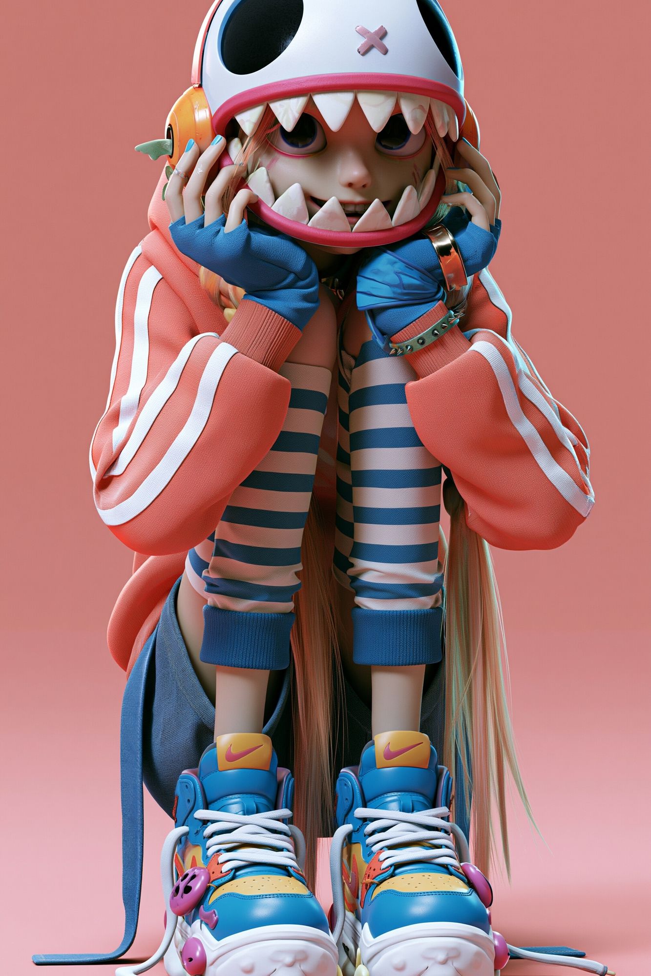 Cute Monster Girl Digital Art Poster. poster detail