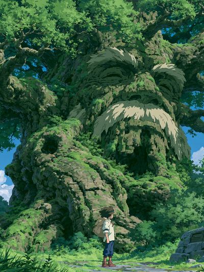 Ancient Tree Spirit Illustration Poster. poster