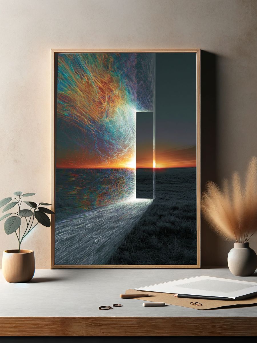 Surreal Sunset Portal Print. — room view 2