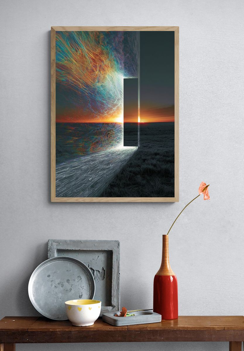 Surreal Sunset Portal Print. — room view 3