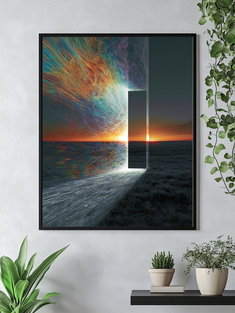 Surreal Sunset Portal Print. — room view 4