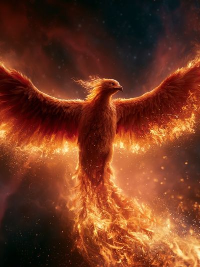 Phoenix Rising Illustration Poster. poster