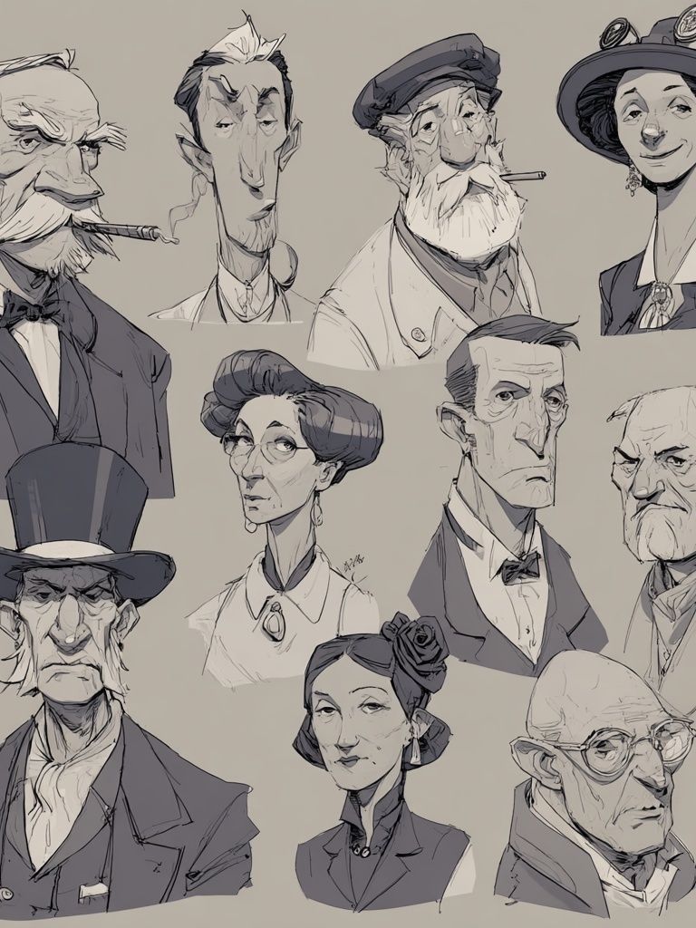 Character Portrait Sketch Print. poster — illustration art