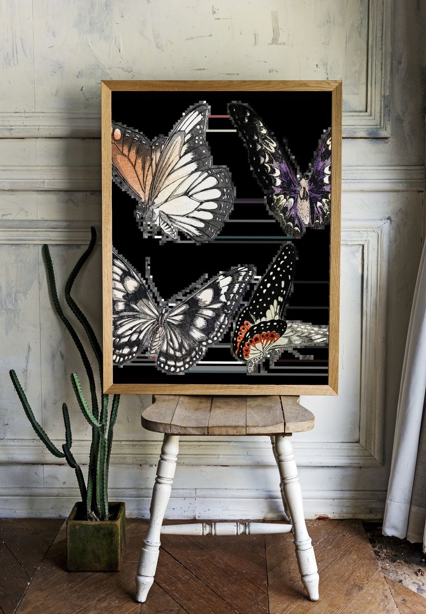 Elegant Geisha Portrait Print. room preview