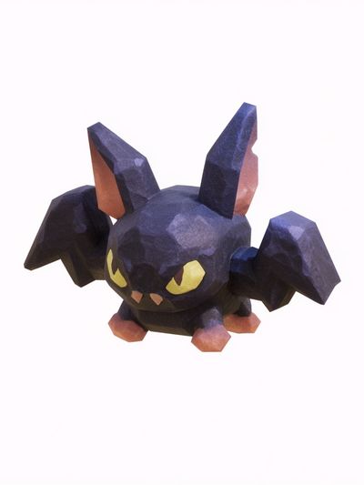 Low-Poly Bat Cat Illustration Poster. poster