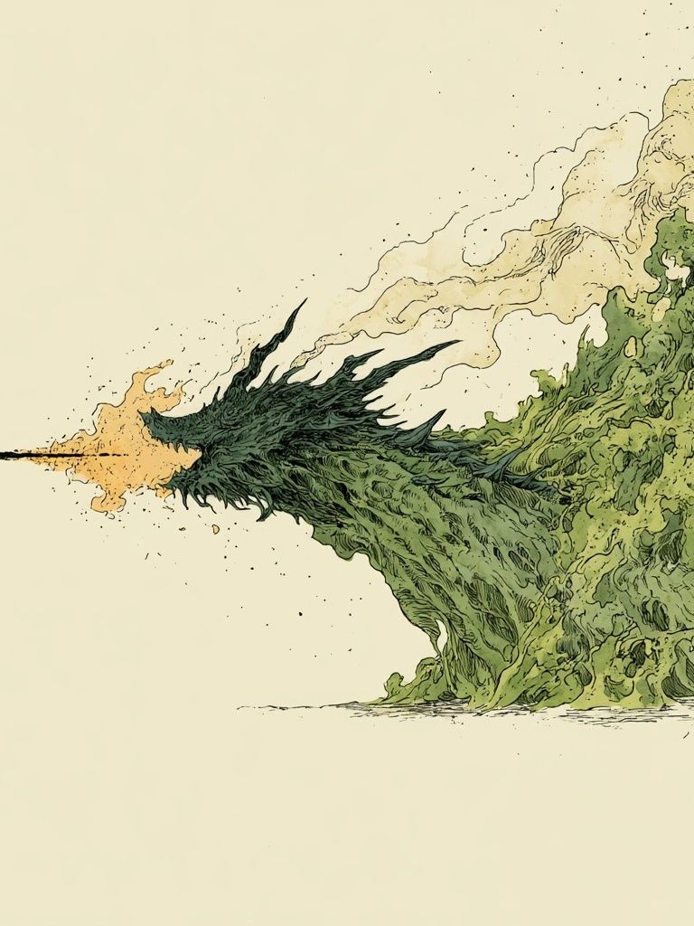 Emerald Dragon Burst Illustration Poster. poster detail