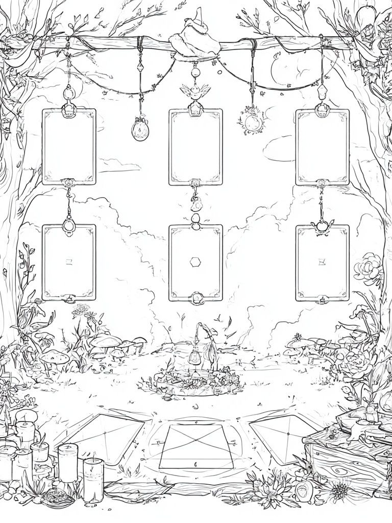Enchanted Garden Frame Illustration Poster. poster detail