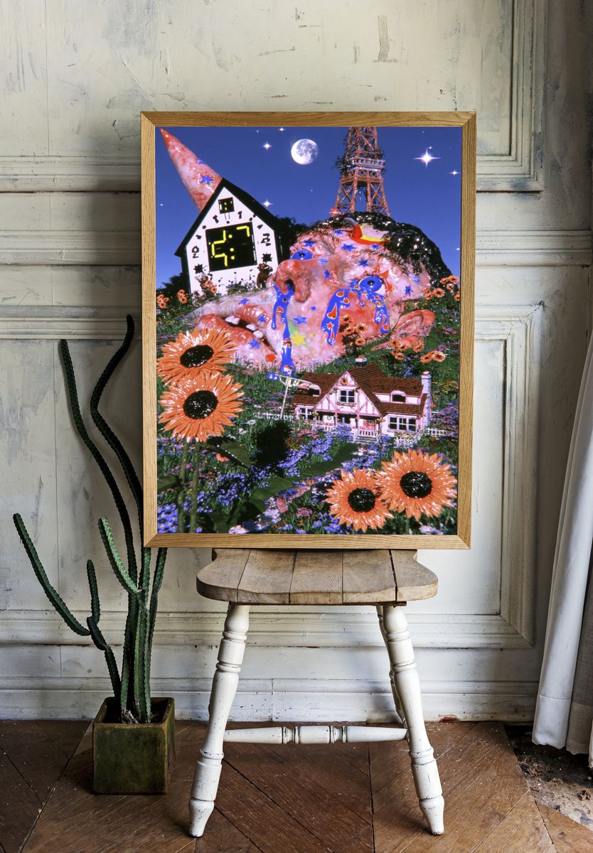 Surreal Dreamscape Illustration Poster. room preview