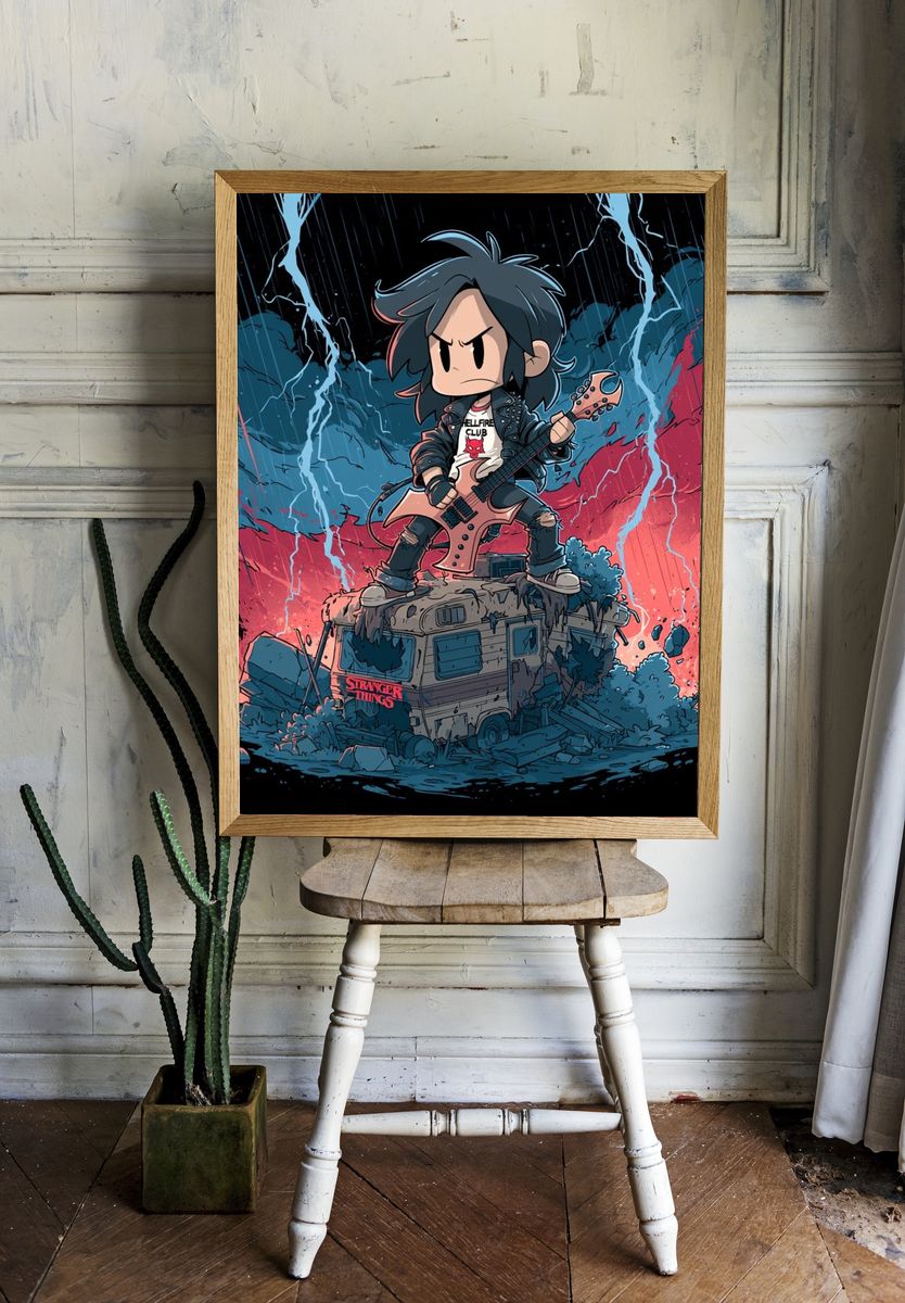 Stranger Things Rock Guitar Poster. room preview
