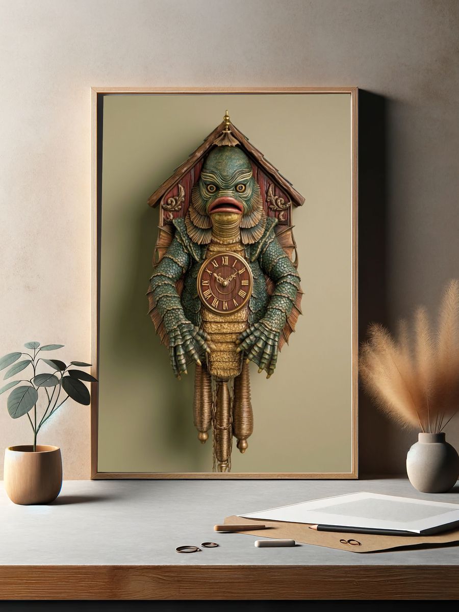 Creature Clockhouse Illustration Poster. — room view 2