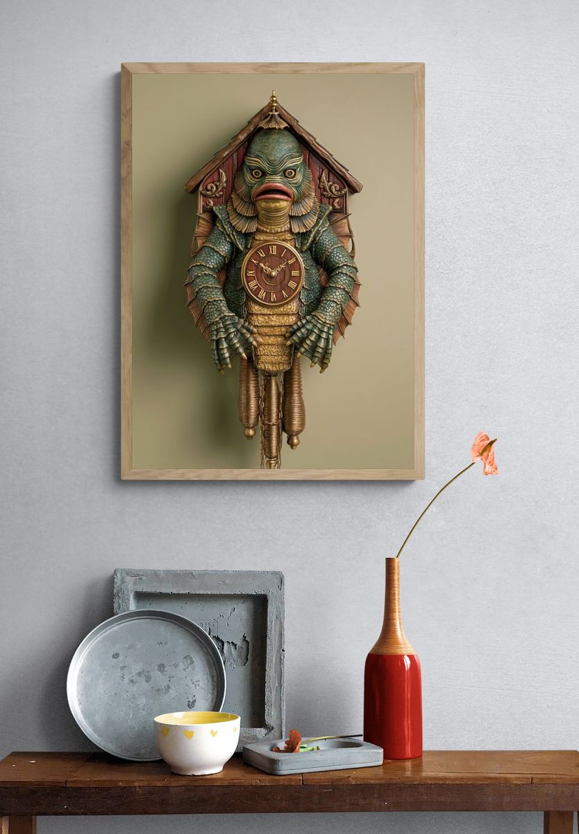 Creature Clockhouse Illustration Poster. — room view 3