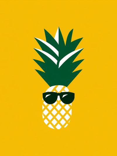 Cool Pineapple Illustration Poster. poster