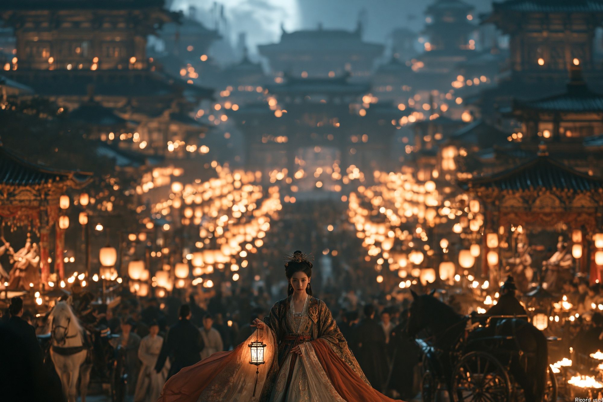 Lantern Festival Empress Fantasy Print. poster detail