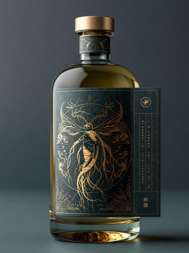 Art Nouveau Bottle Illustration Poster. poster detail