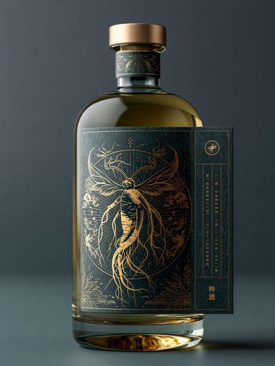 Art Nouveau Bottle Illustration Poster. poster