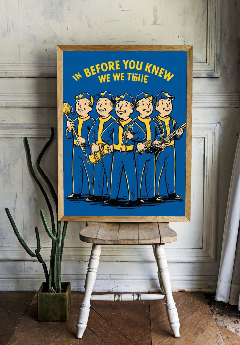 Vault Boy Band Illustration Poster. — room view 1