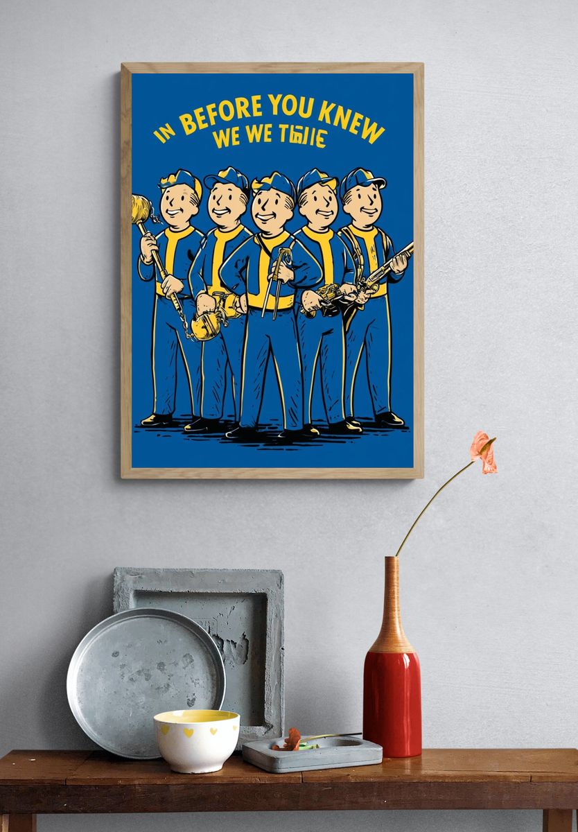 Vault Boy Band Illustration Poster. — room view 3