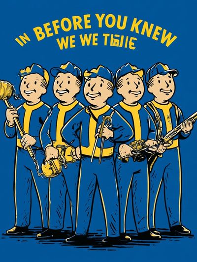Vault Boy Band Illustration Poster.