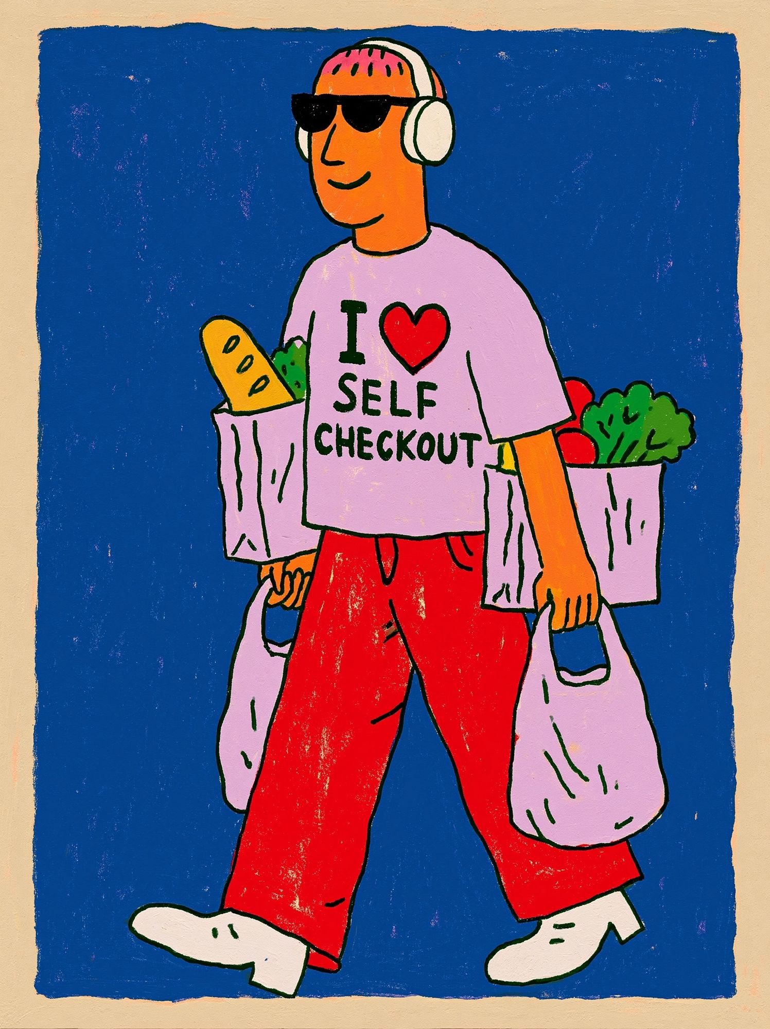 Self Checkout Illustration Poster. poster — illustration art