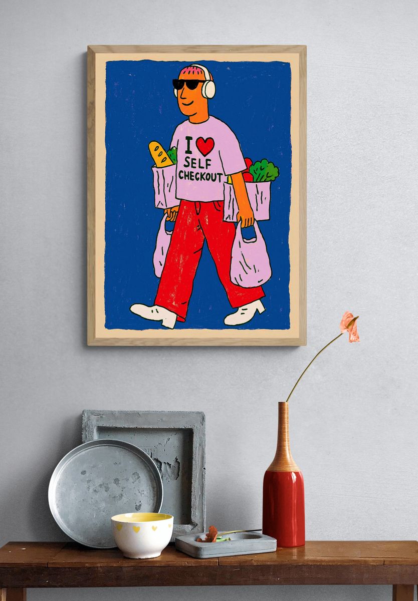 Self Checkout Illustration Poster. — room view 3