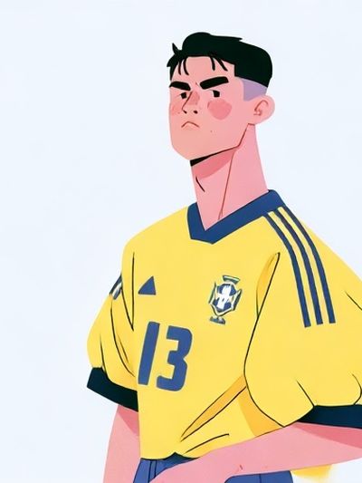 Soccer Player Portrait Illustration Poster. poster