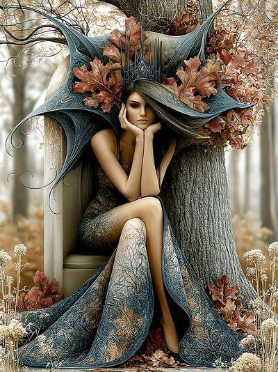 Autumn Forest Queen Illustration Poster.