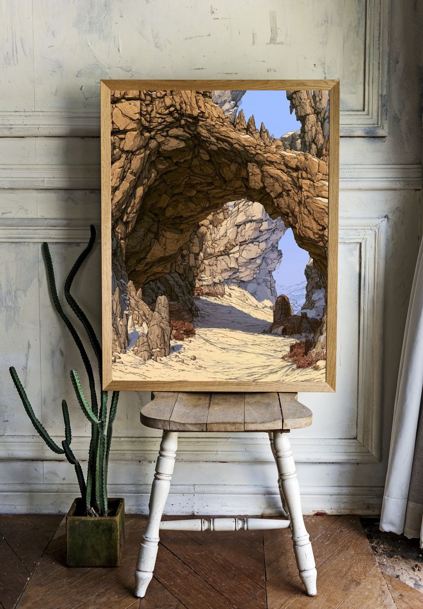 Desert Rock Arch Illustration Poster. — room view 1