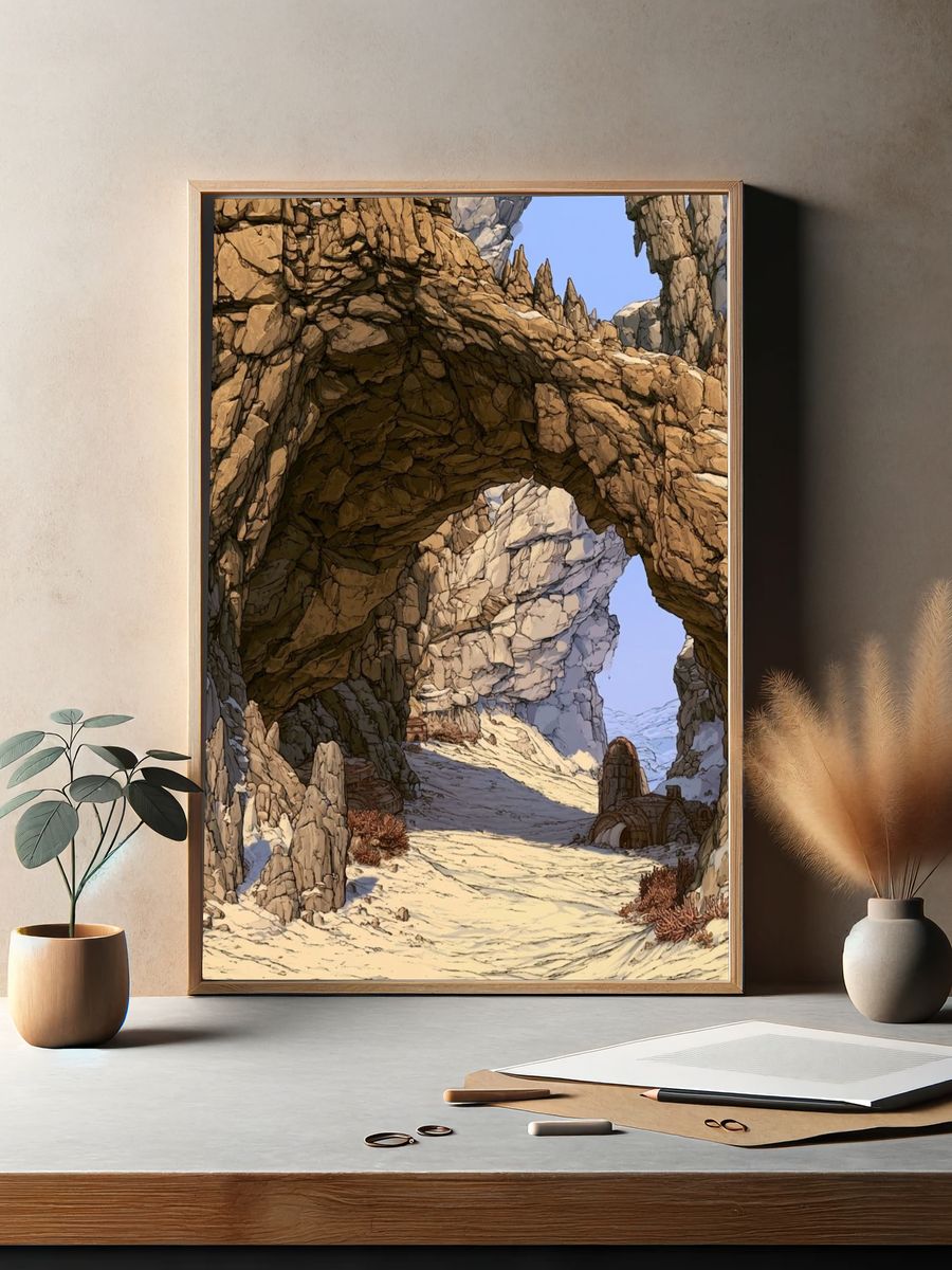 Desert Rock Arch Illustration Poster. — room view 2