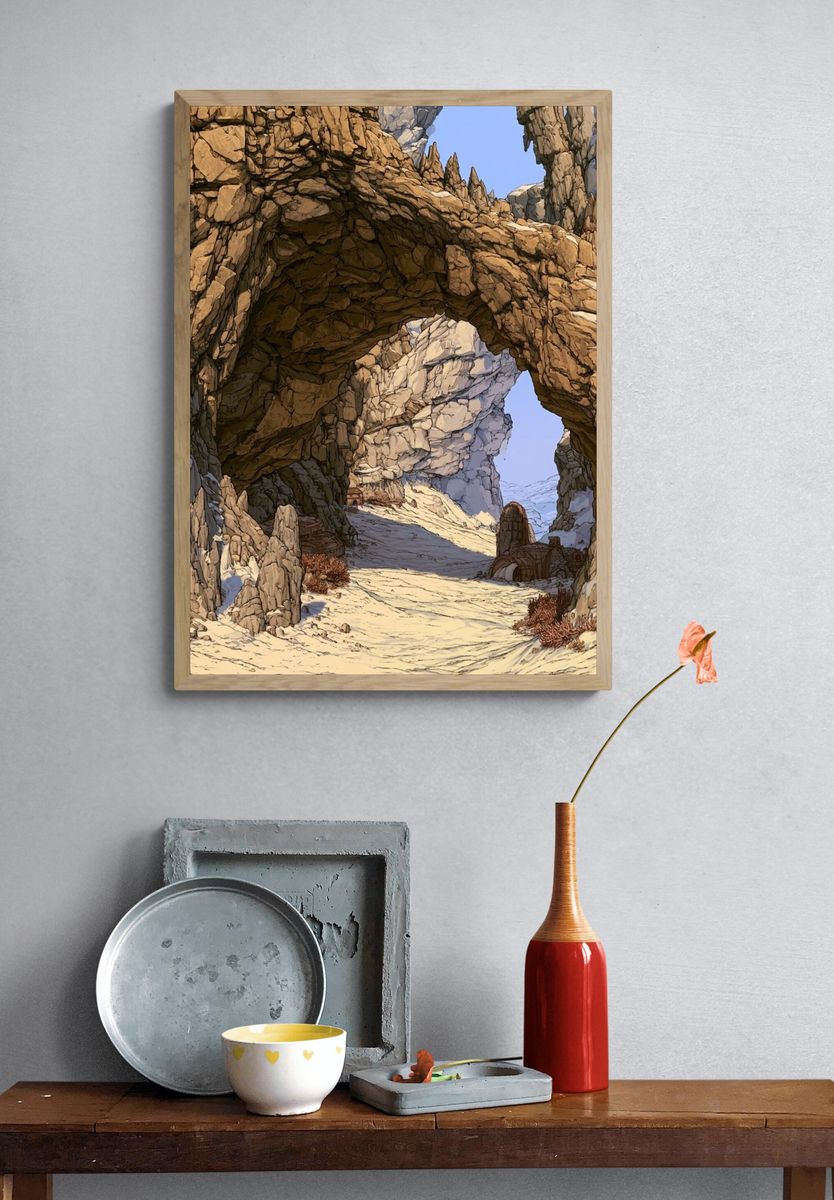 Desert Rock Arch Illustration Poster. — room view 3
