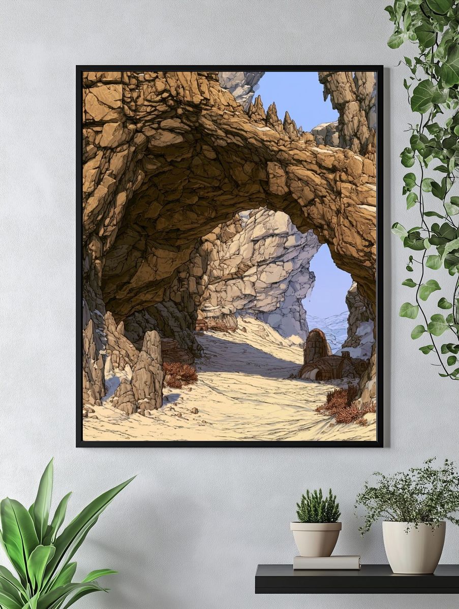Desert Rock Arch Illustration Poster. — room view 4