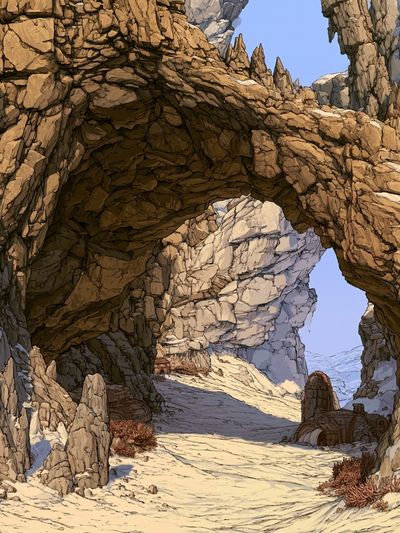 Desert Rock Arch Illustration Poster.