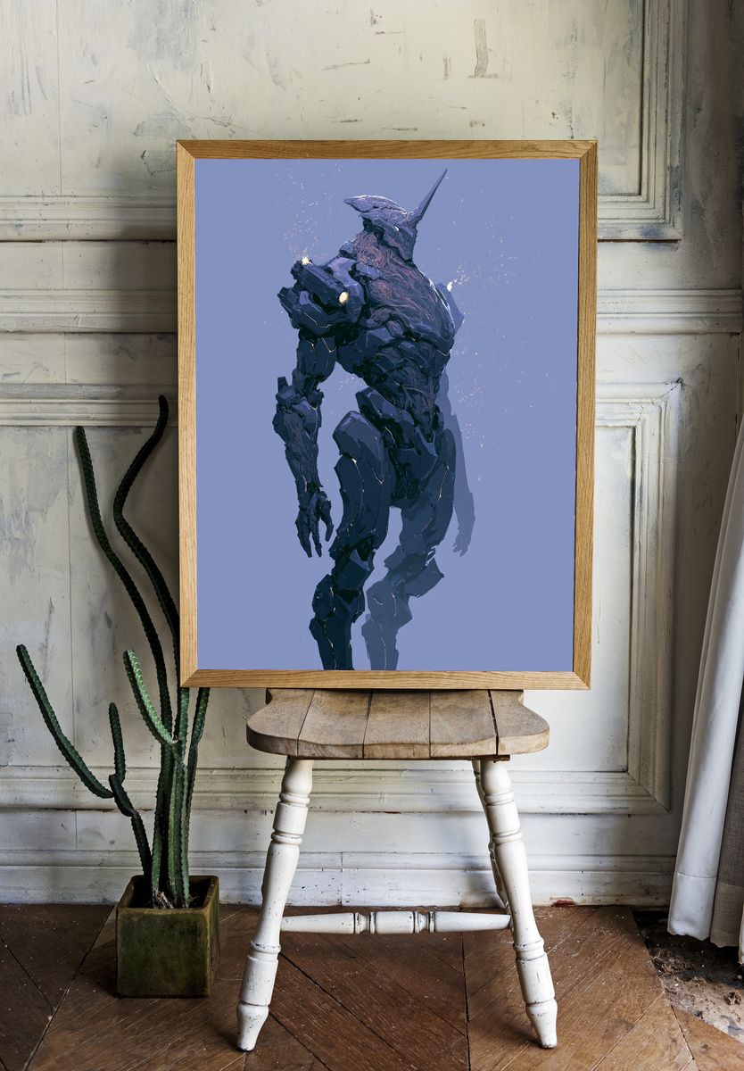 Mecha Titan Digital-Art Poster. — room view 1