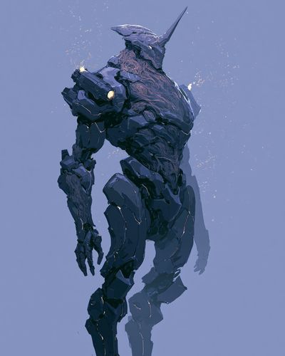 Mecha Titan Digital-Art Poster. poster