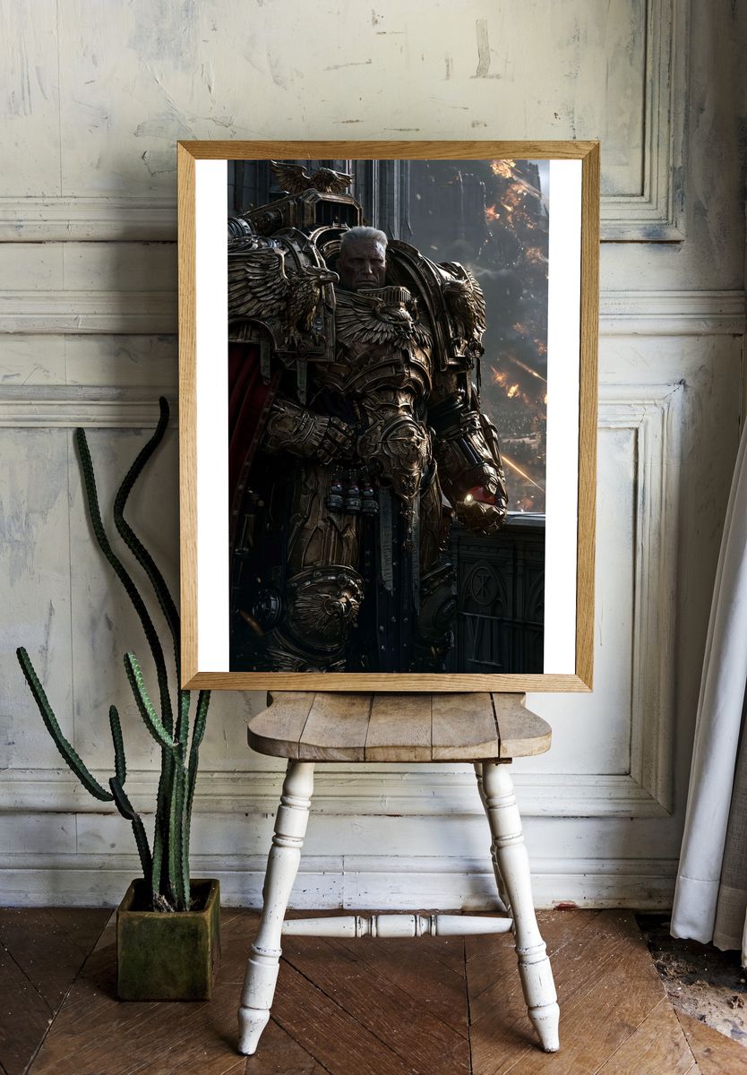 Armored Warlord Sci-Fi Poster. room preview