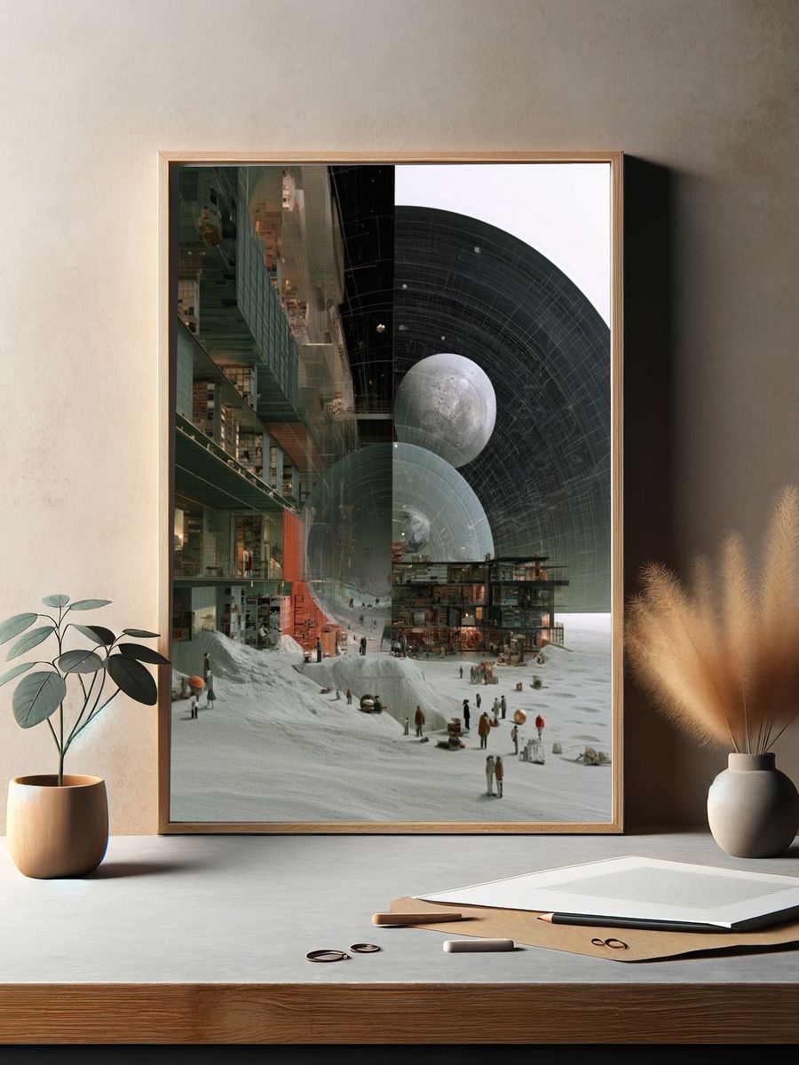 Surreal Lunar Habitat Print. — room view 2