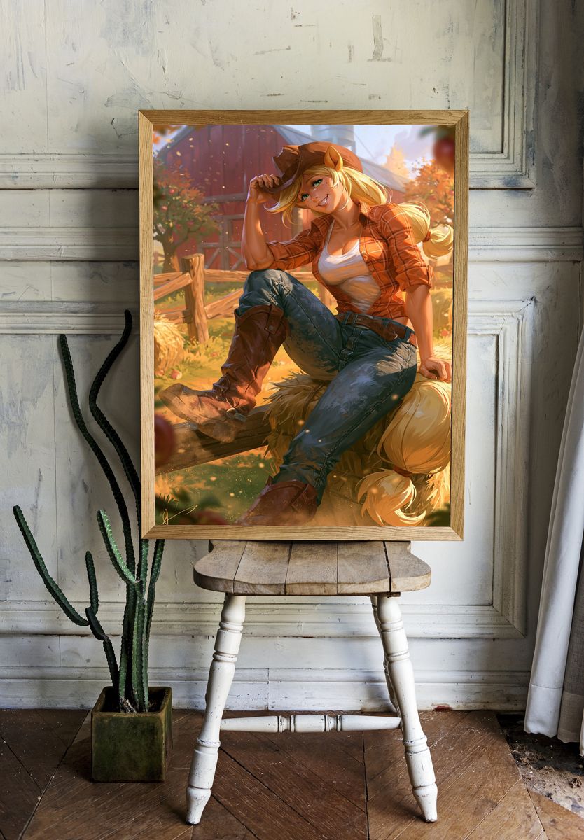 Cowgirl Portrait Illustration Poster. room preview