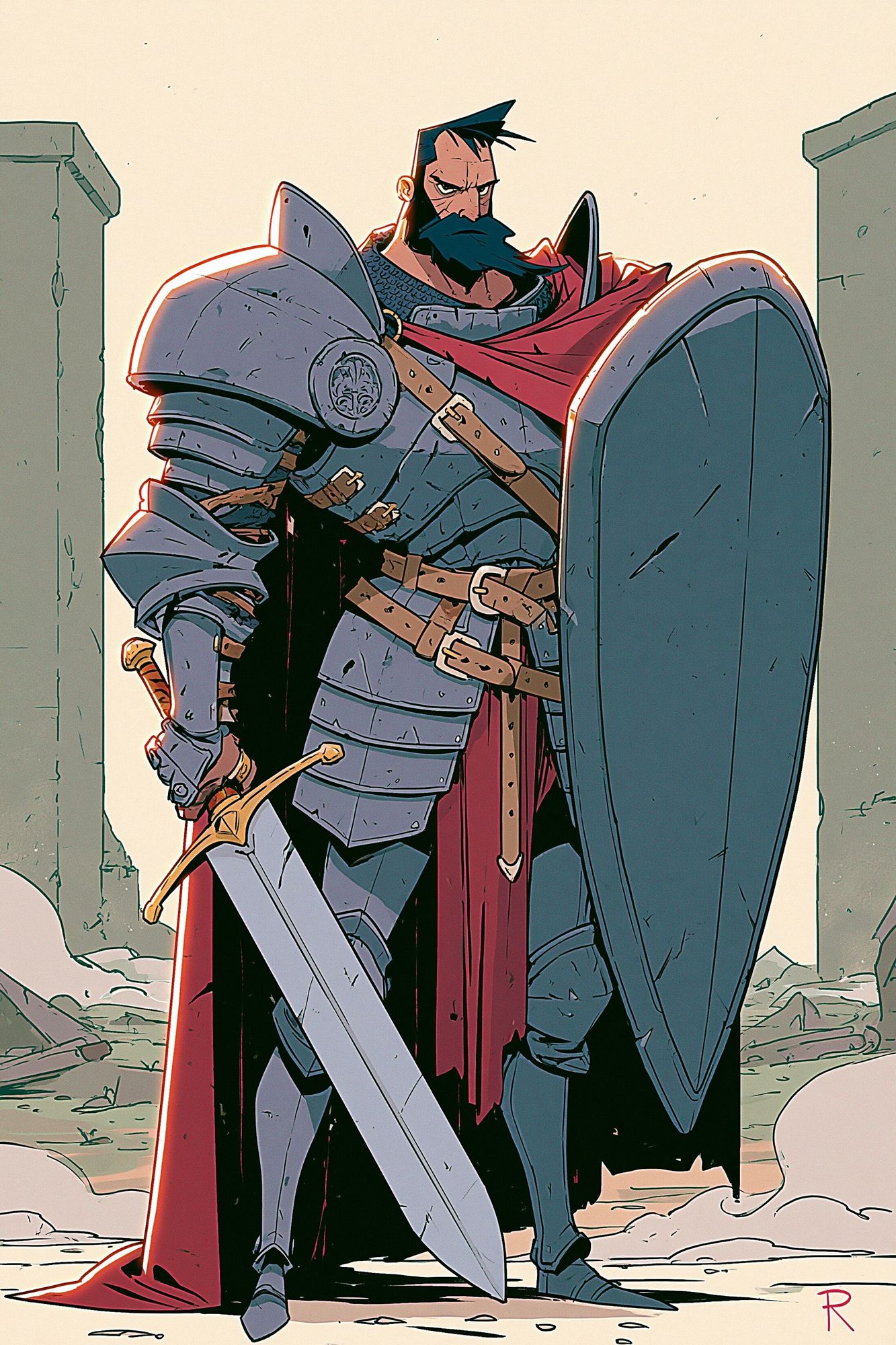 Armored Knight Digital Art Poster. poster detail