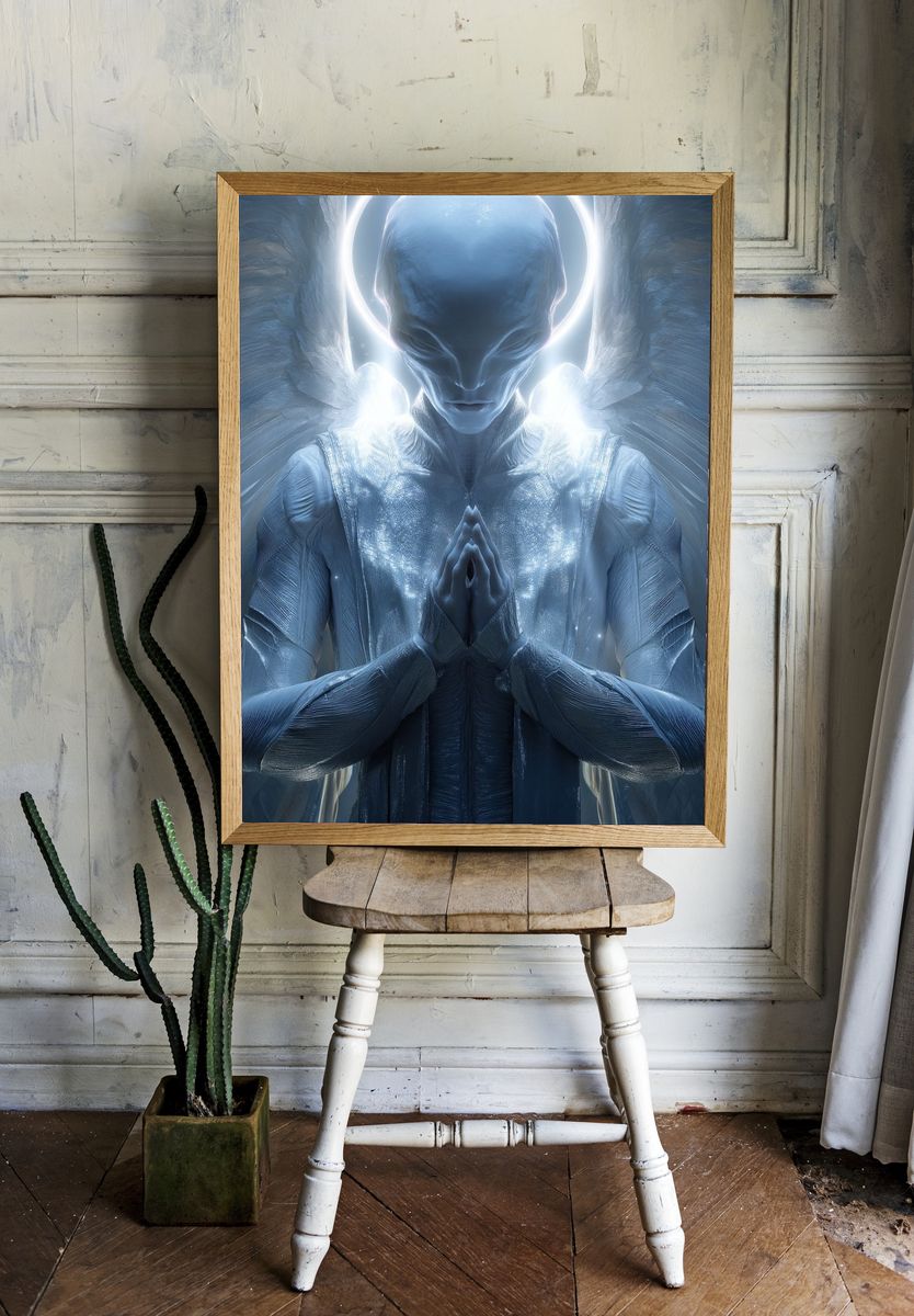 Celestial Angel Digital Art Poster. — room view 1