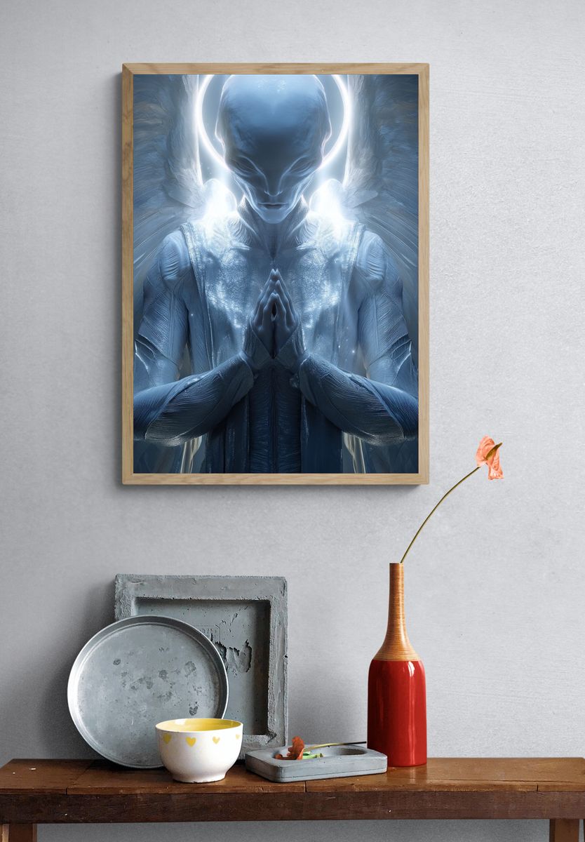 Celestial Angel Digital Art Poster. — room view 3