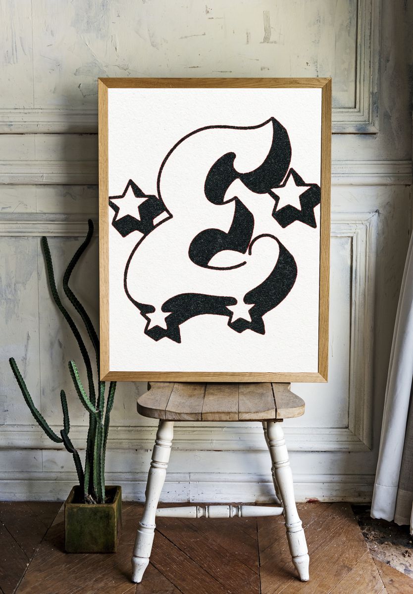 Starry Abstract Face Poster. room preview