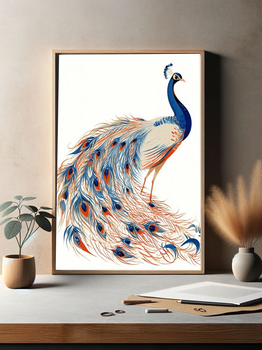 Peacock Illustration Poster. — room view 2