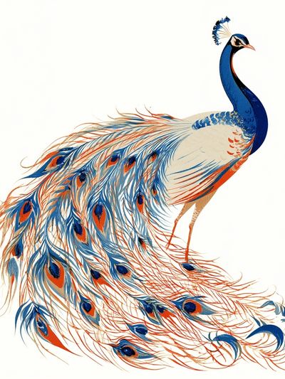 Peacock Illustration Poster. poster