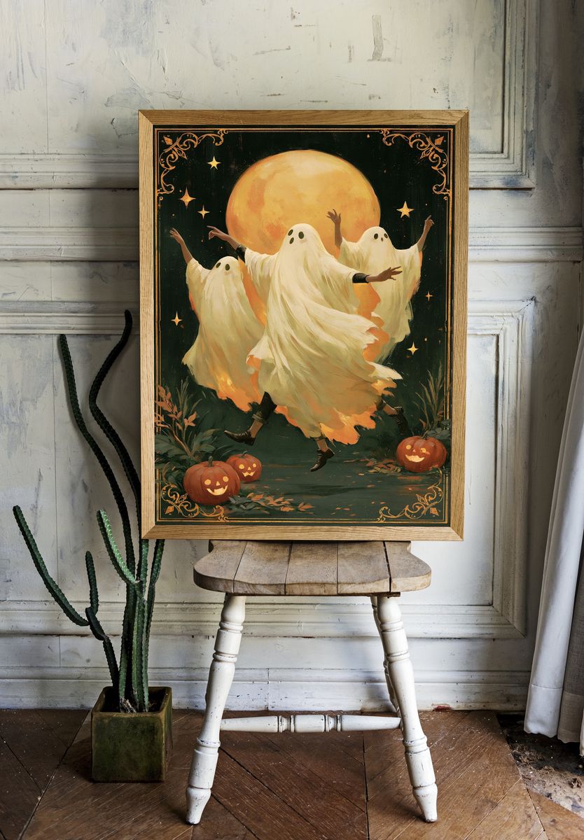 Halloween Ghost Dance Print. room preview
