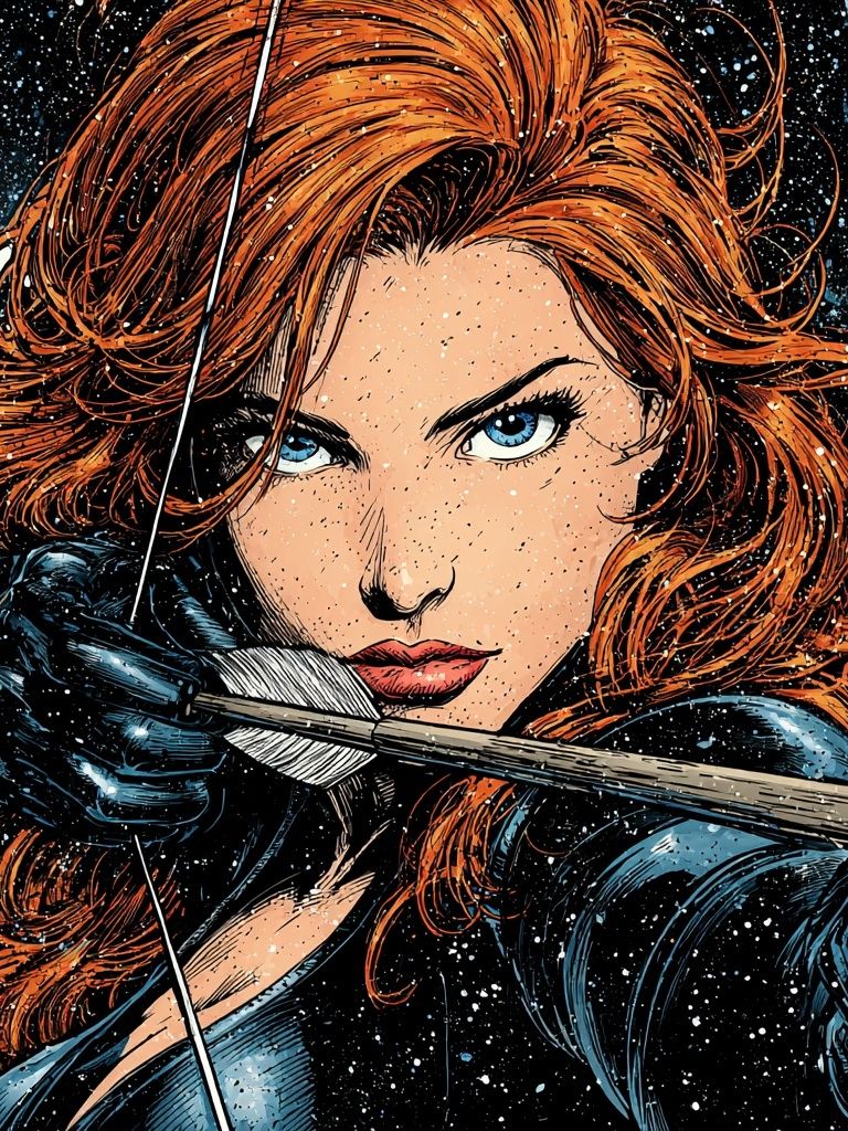 Red-Haired Archer Comic Art Poster. poster — illustration art
