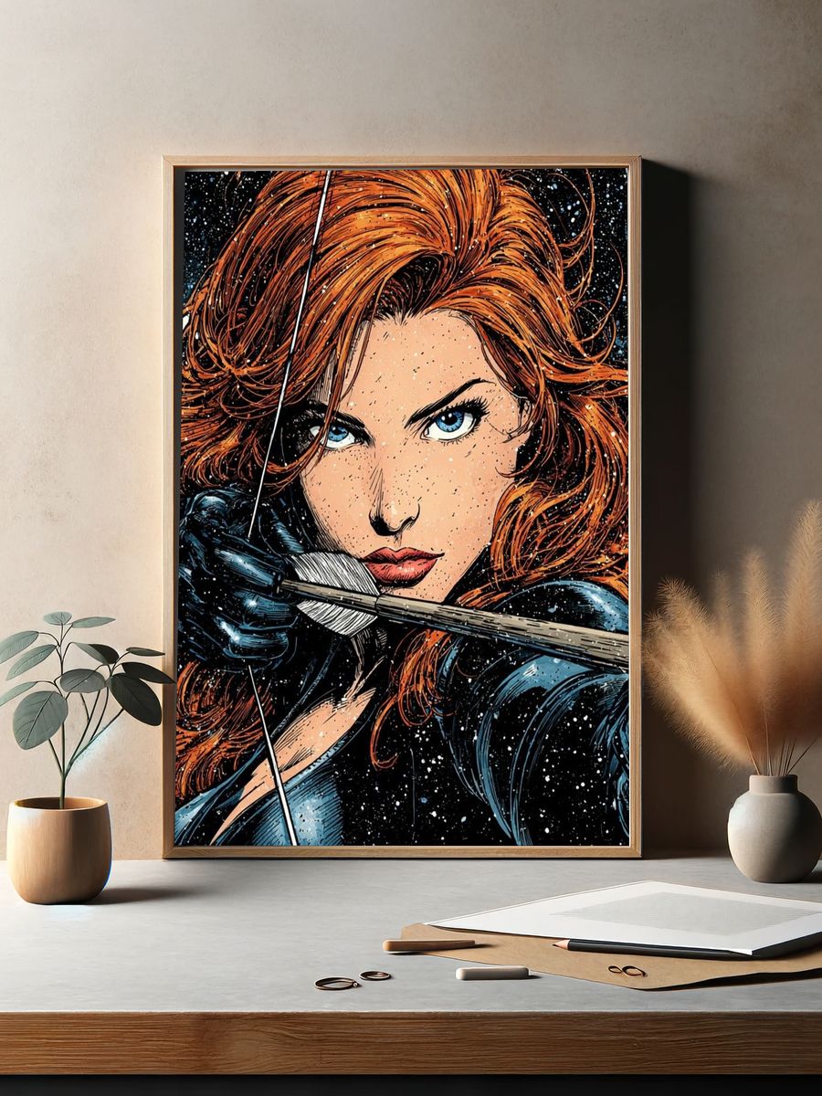 Red-Haired Archer Comic Art Poster. — room view 2