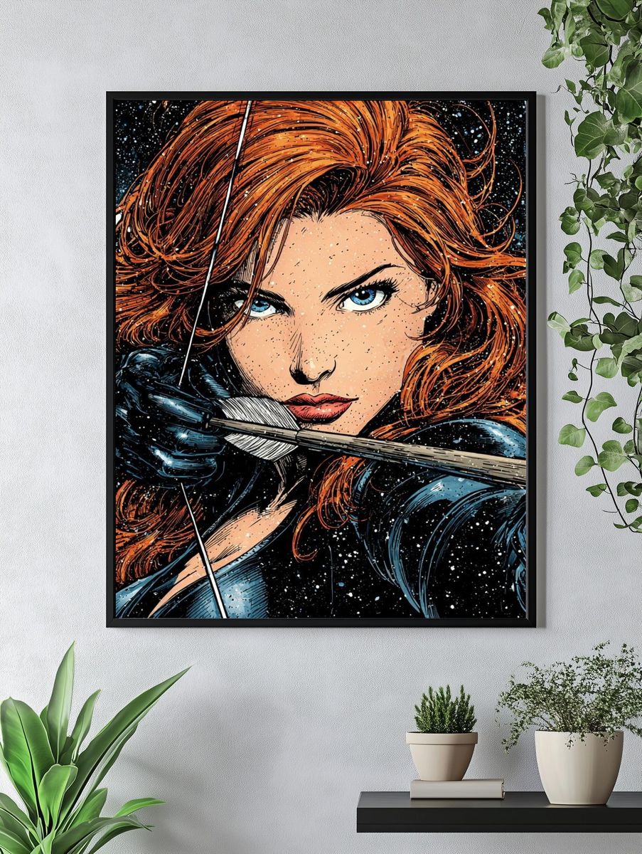 Red-Haired Archer Comic Art Poster. — room view 4