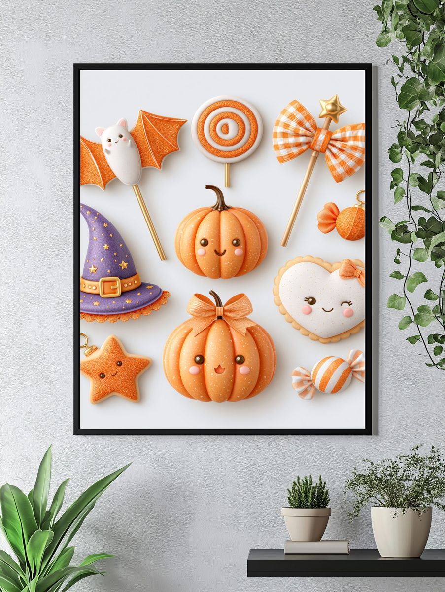 Halloween Treats Illustration Poster. — room view 4