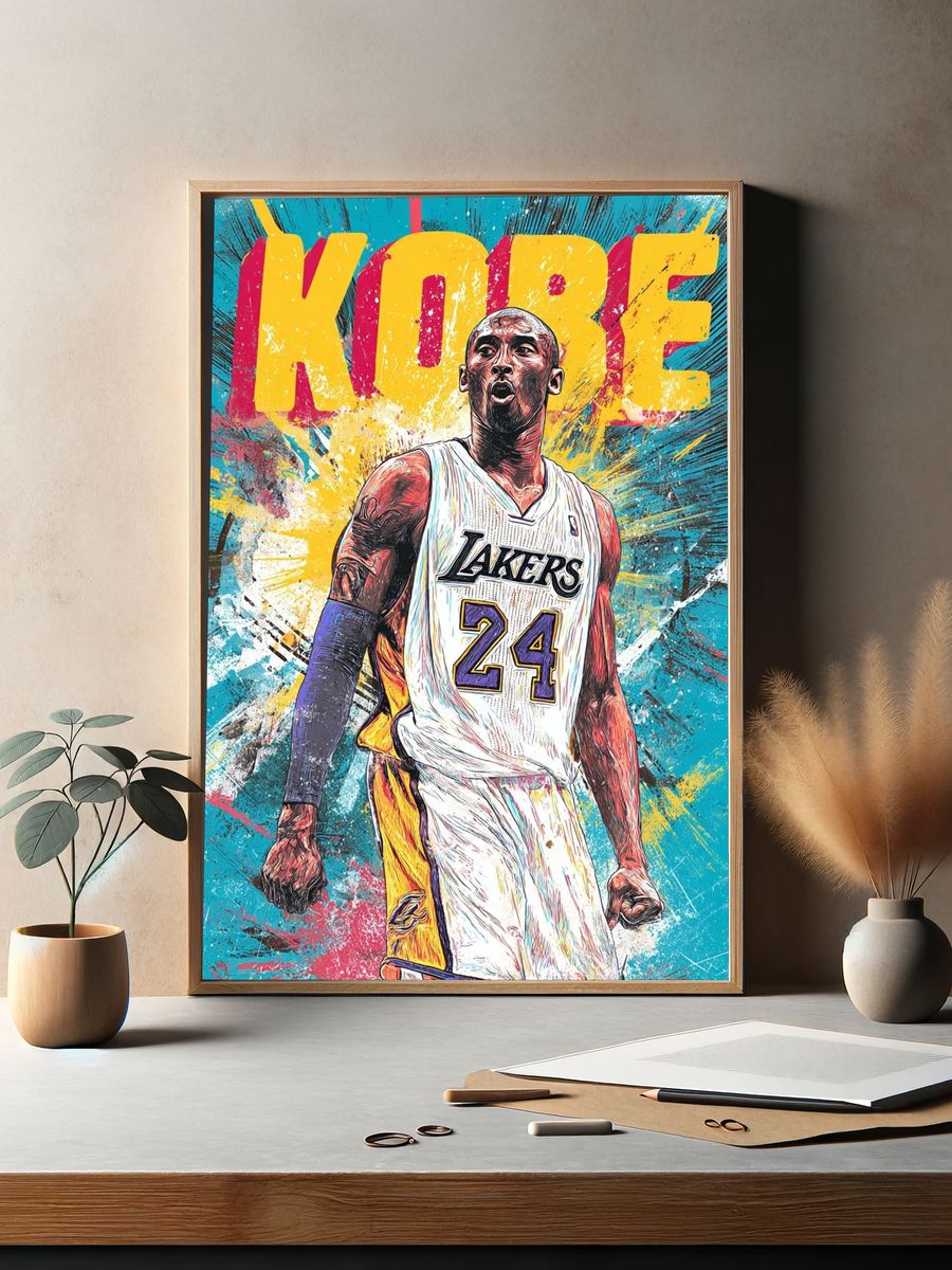 Kobe Bryant Graffiti Basketball Poster. — room view 2