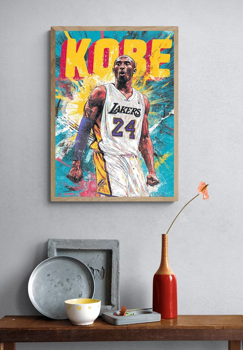 Kobe Bryant Graffiti Basketball Poster. — room view 3